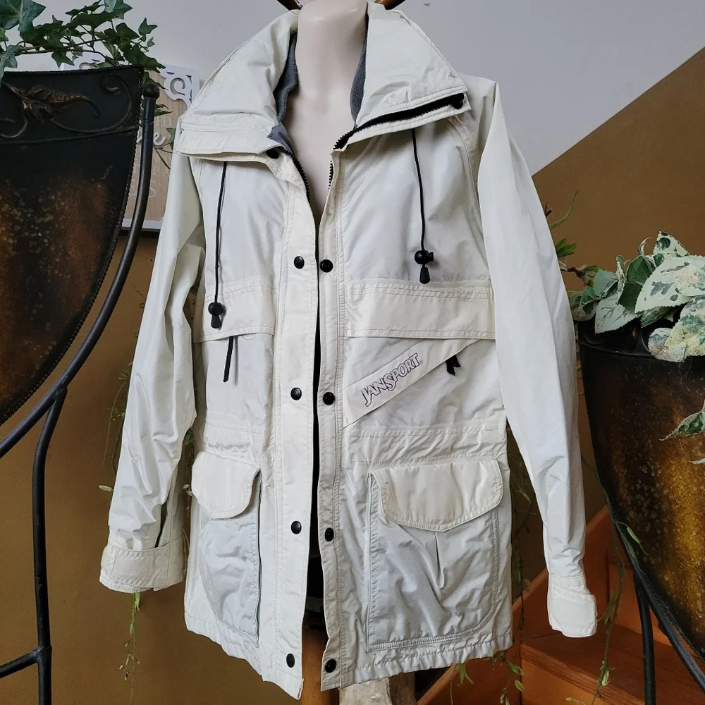 JanSport Opus 2 Jacket Cream Utility Hiking Cargo Coat Waterproof Breathable M - Picture 1 of 15